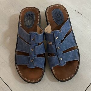 Denim Blue Slip On Sandals